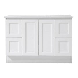 Free-Standing Shaker matt white vanity 1500mm